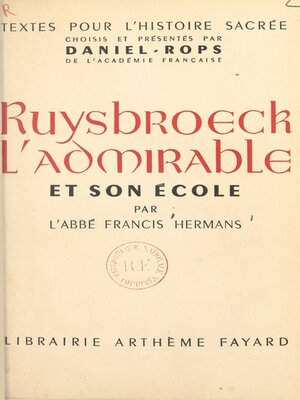 cover image of Ruysbroeck l'admirable et son école